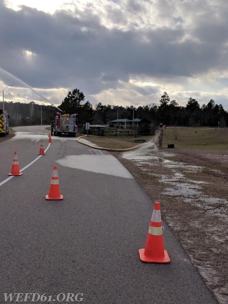 Firefighter level hydrant tying/prep and D/O level pump training at West Pine Elementary.

T655 was our training truck, with E611 in service to respond to calls. 
